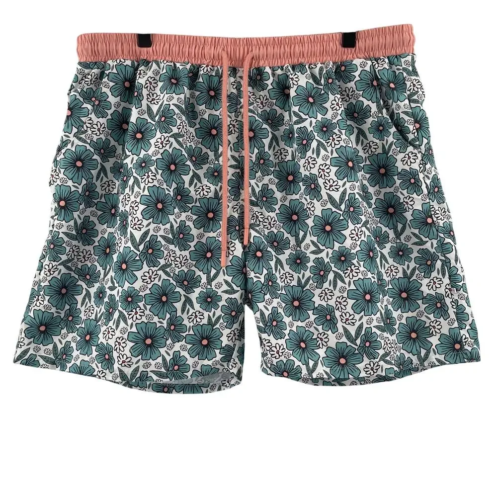CADEN LANE Swim Trunks Mens Size Extra Large Beachy Blooms Beach Travel Vacation
